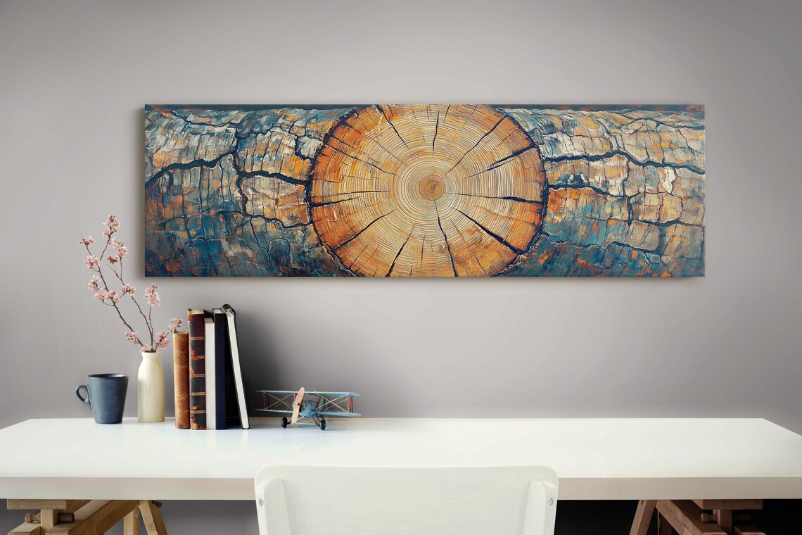 Rustic Tree Ring Art, Nature-Inspired Wall Decor - Image 4