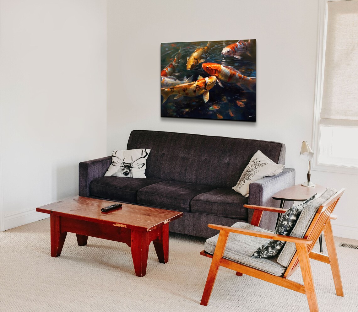 Koi Fish Pond Wall Art - Image 3