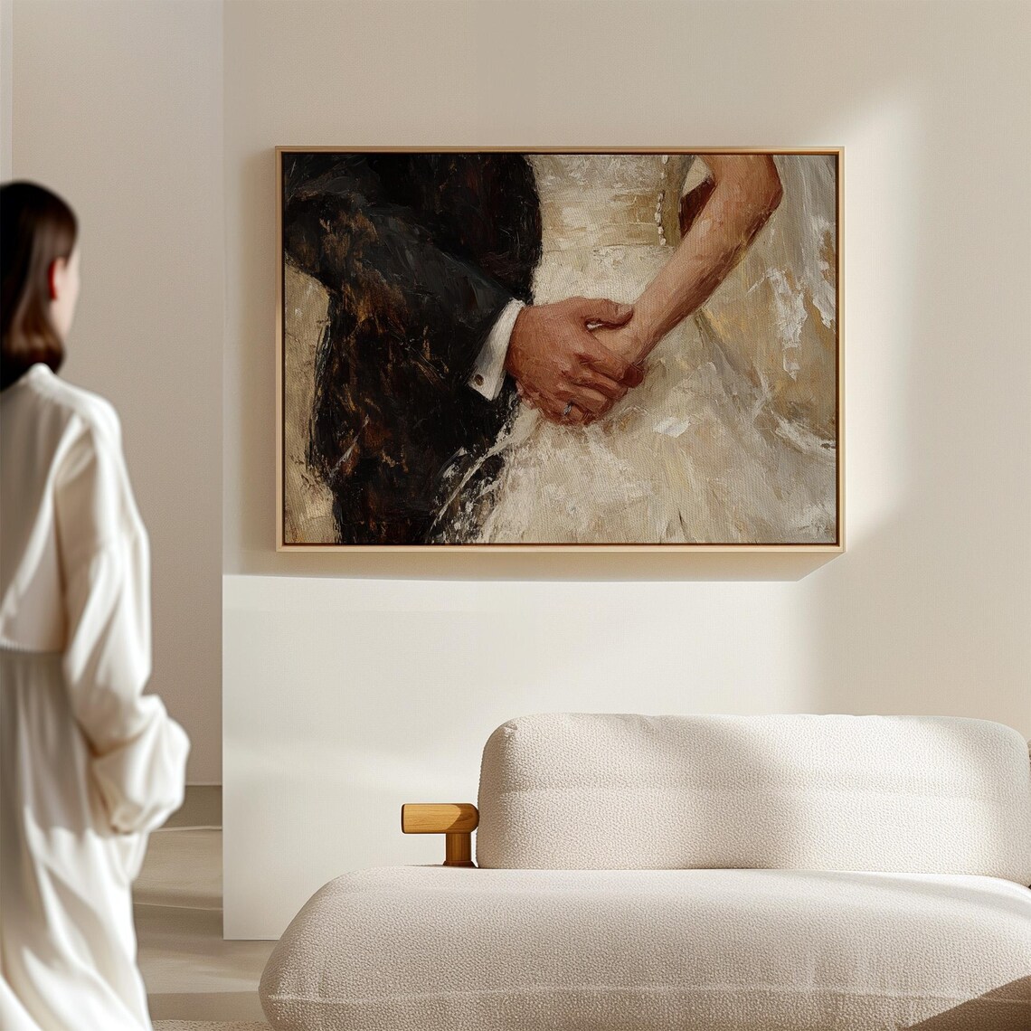 Romantic Wedding Hands, Elegant Couples Moment Art Print - Image 3