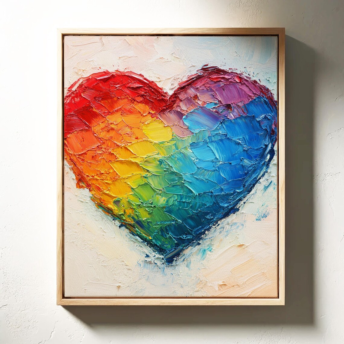 Rainbow Heart Abstract Art Print, Modern Decor - Image 5