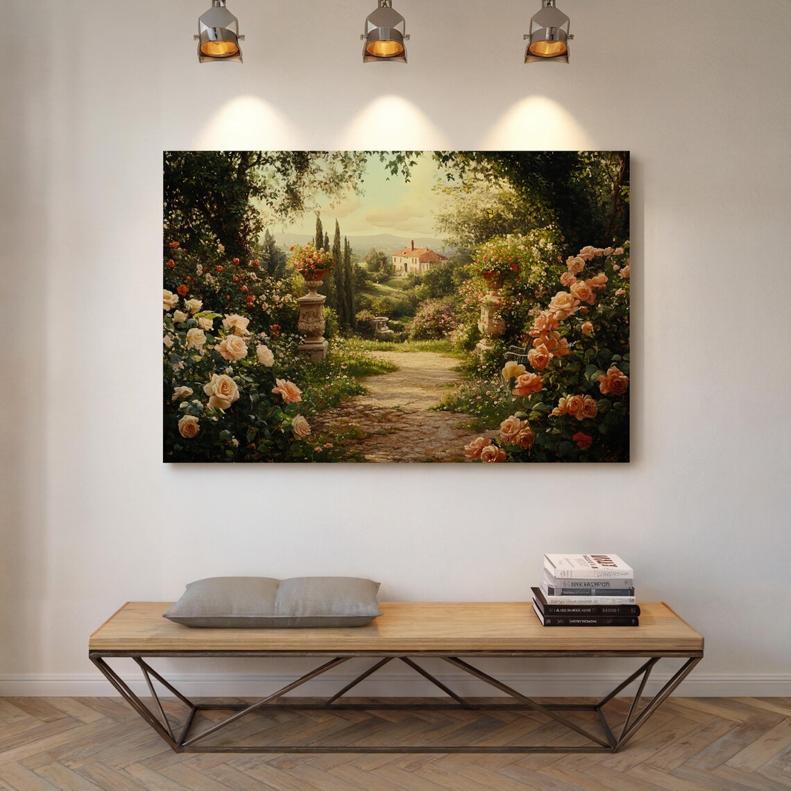 Vintage Italian Garden Tuscany Villa Art Print - Image 5
