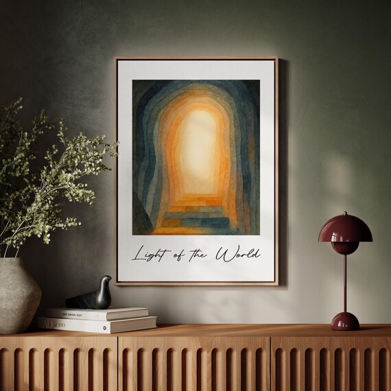 Light of the World Abstract Watercolor Spiritual Archway Poster