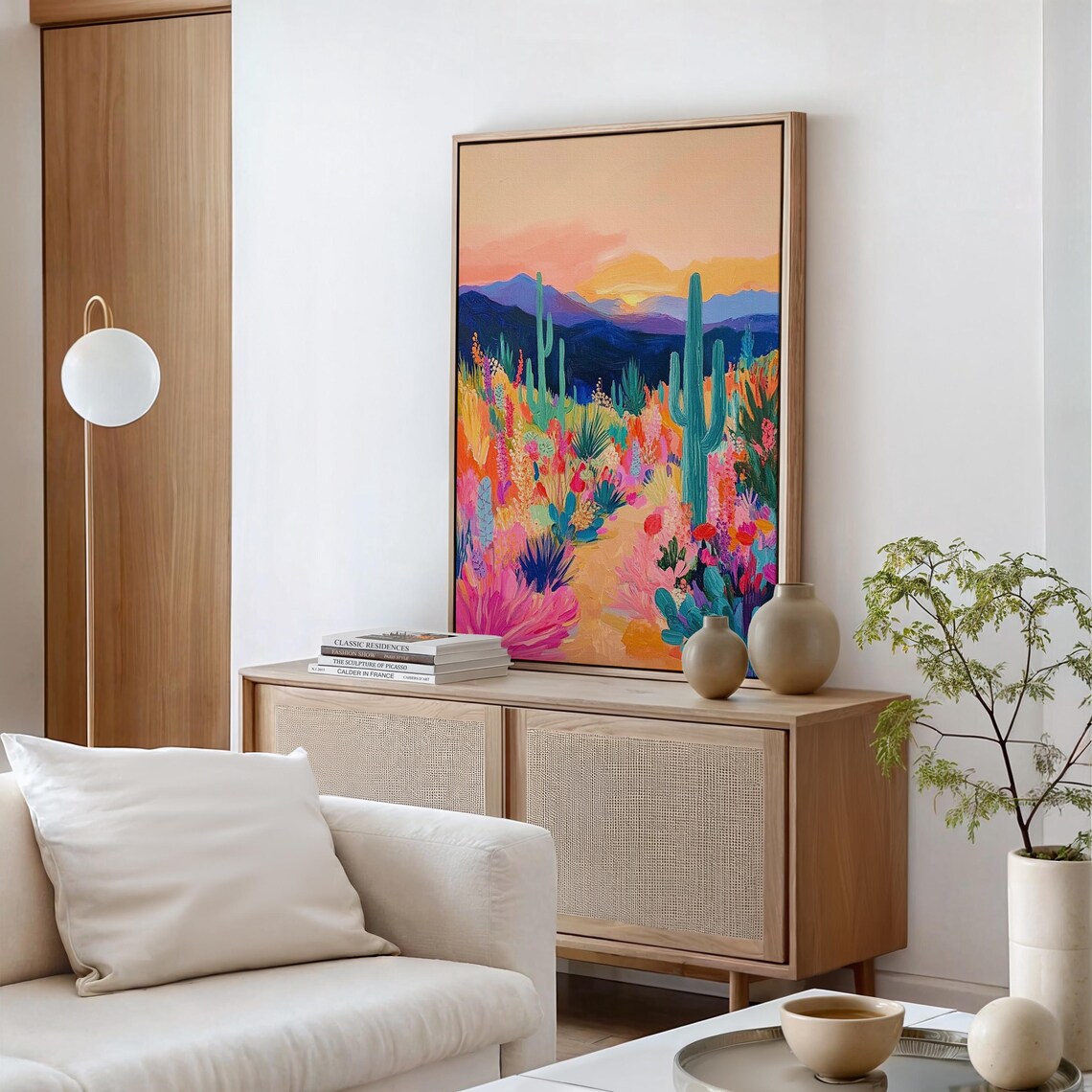 Colorful Desert Wildflower Landscape Saguaro Cactus Sunset Poster - Image 7