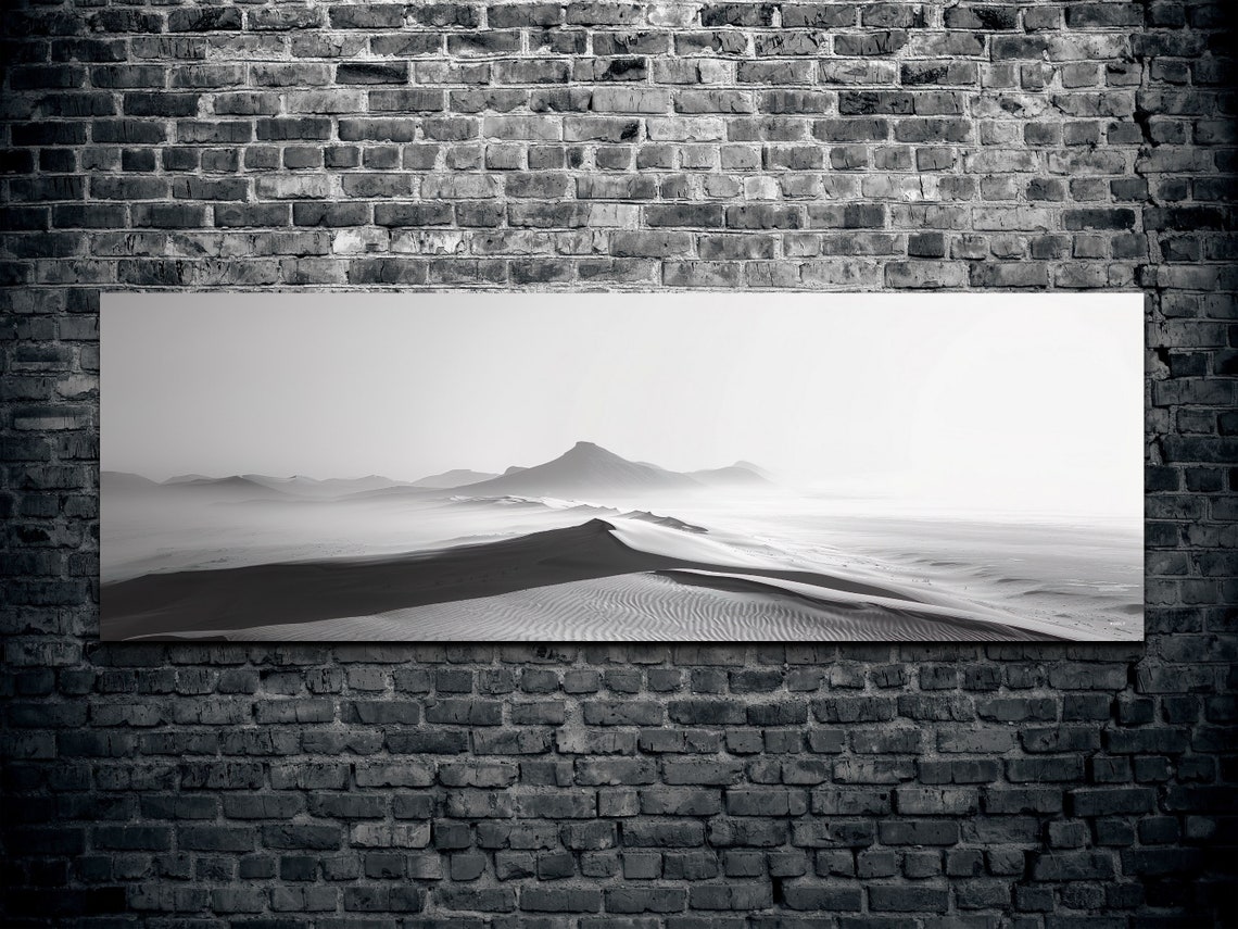 Black And White Desert Sand Dunes Minimalist Nature Art Poster - Image 2