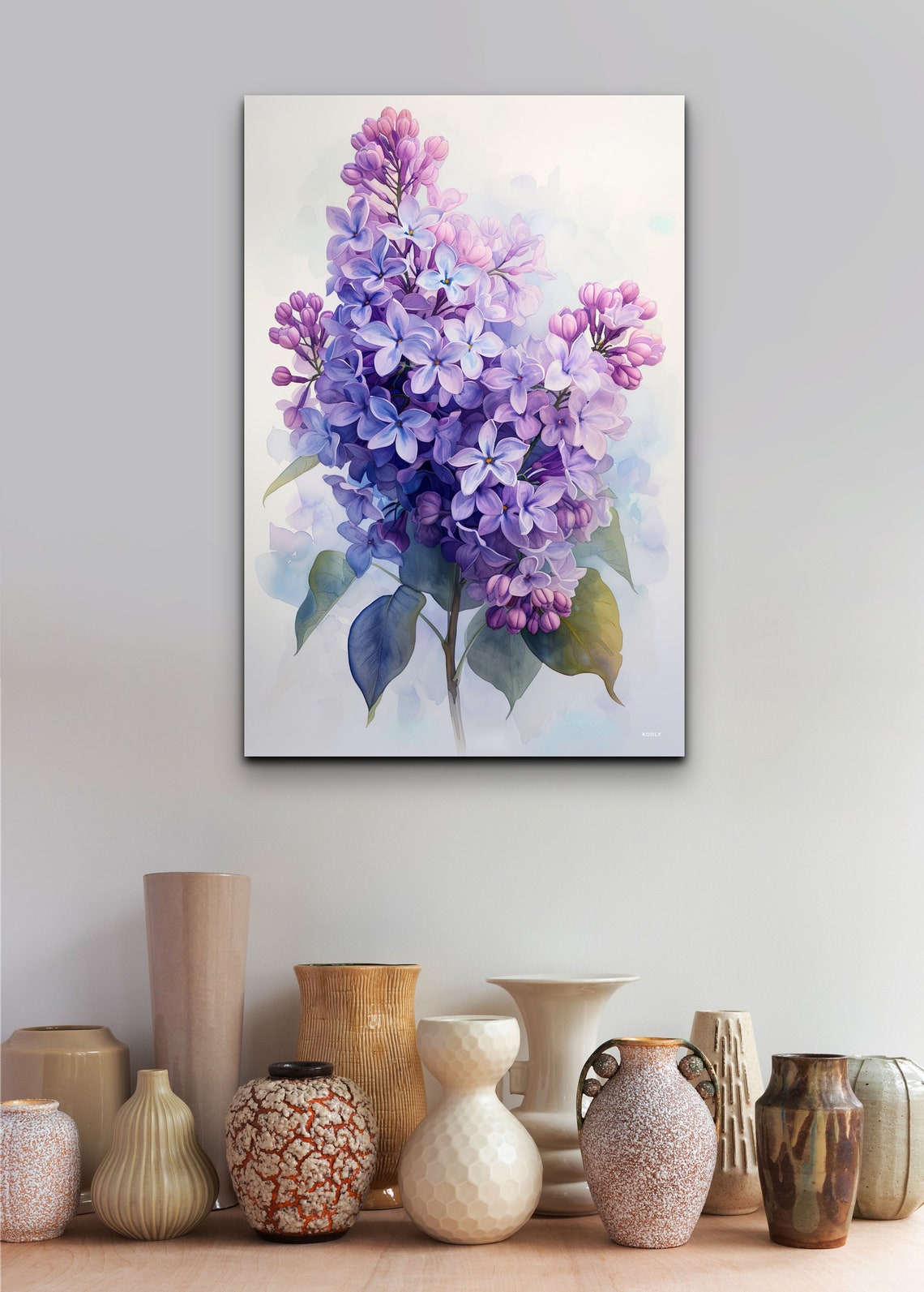Purple Lilac Cluster Watercolor Bloom Botanical Floral Art Poster - Image 4