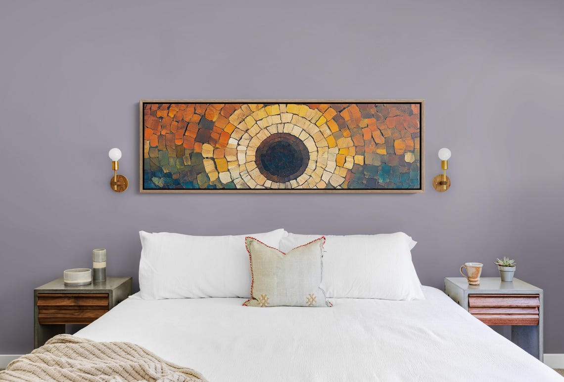 Stone Mosaic Concentric Circle Art Rustic Earthy Tones Poster - Image 5
