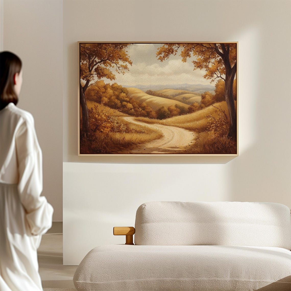 Autumn Country Road Golden Hills Fall Landscape Scenic Poster - Image 3