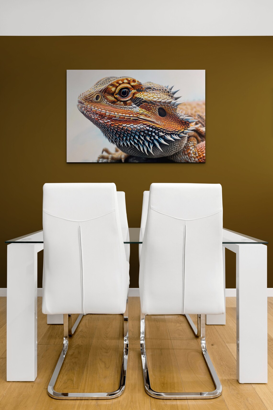 Bearded Dragon Head Close Up Vivid Scales Reptile Art Poster - Image 4