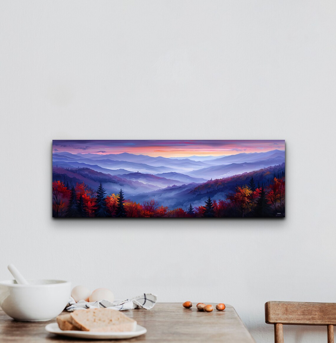 Misty Mountain Valley, Scenic Sunrise Landscape - Image 4