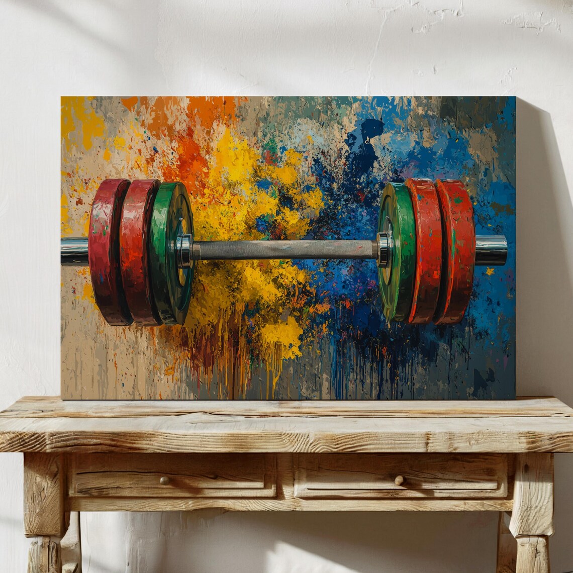 Intense Barbell Abstract Art Print, Gym Motivation - Image 3