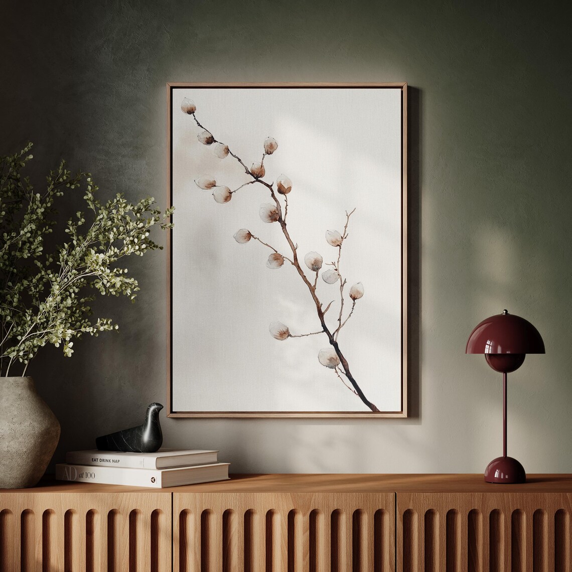 Cotton Blossom Watercolor, Minimalist Botanical Illustration - Image 5