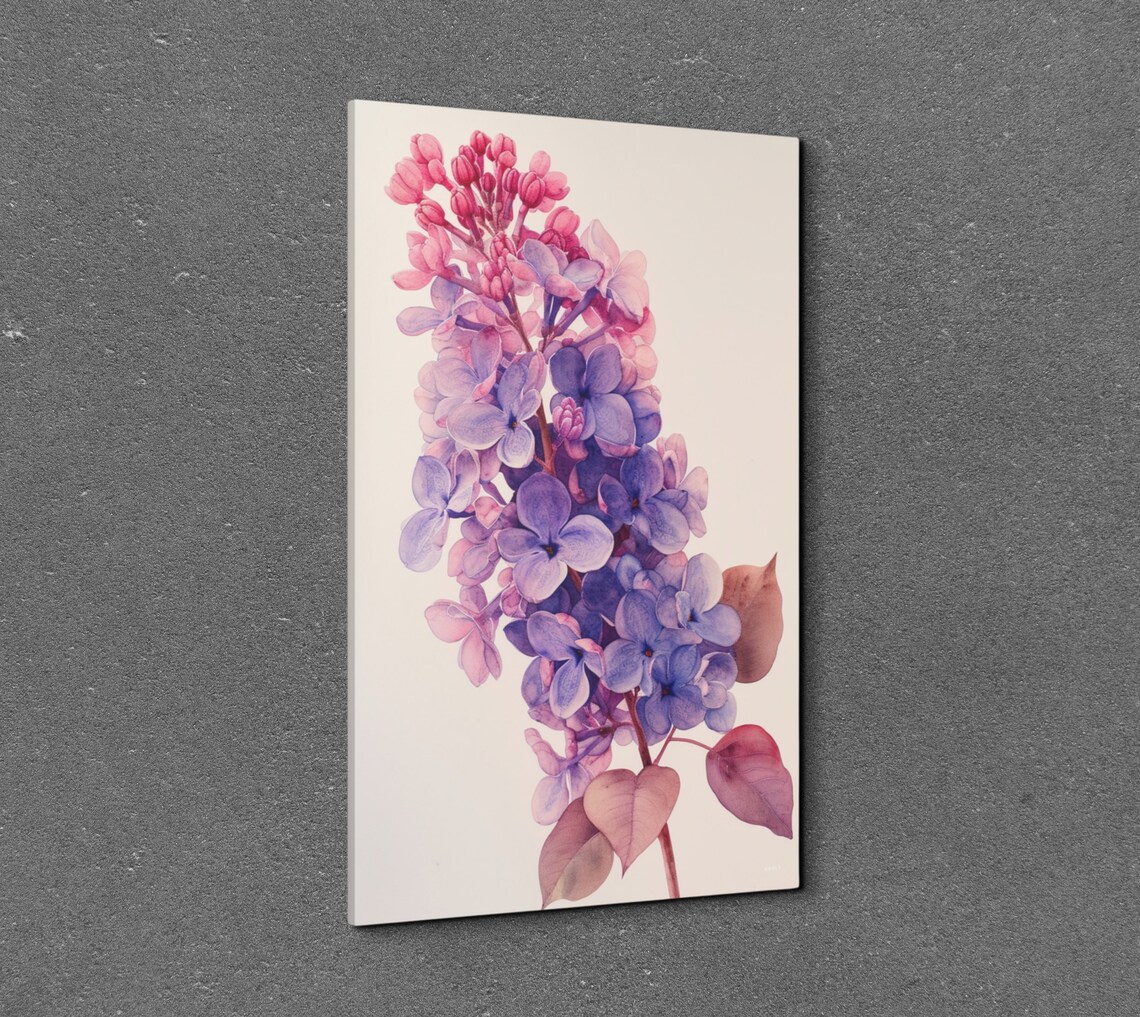 Watercolor Lilac Blossoms Pink Purple Spring Floral Botanical Print - Image 3