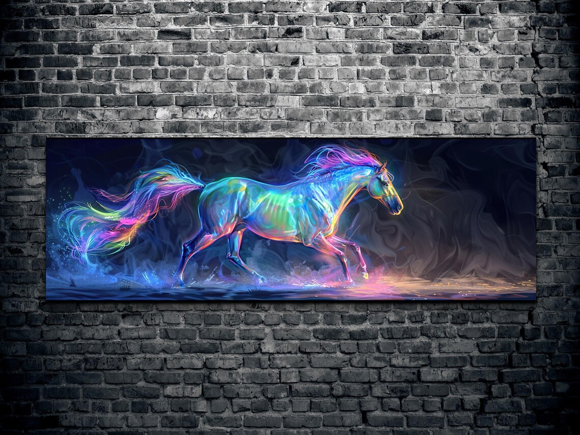 Horse Wall Art Poster, Vibrant Colorful Horse - Image 2