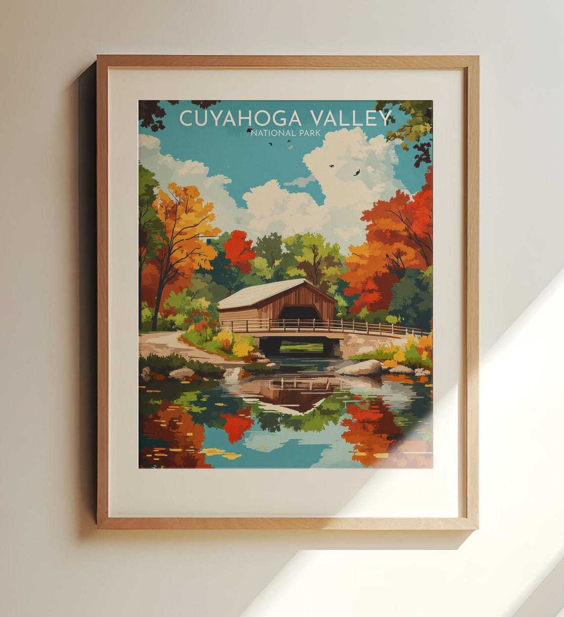 Cuyahoga Valley National Park Covered Bridge Autumn Art Poster