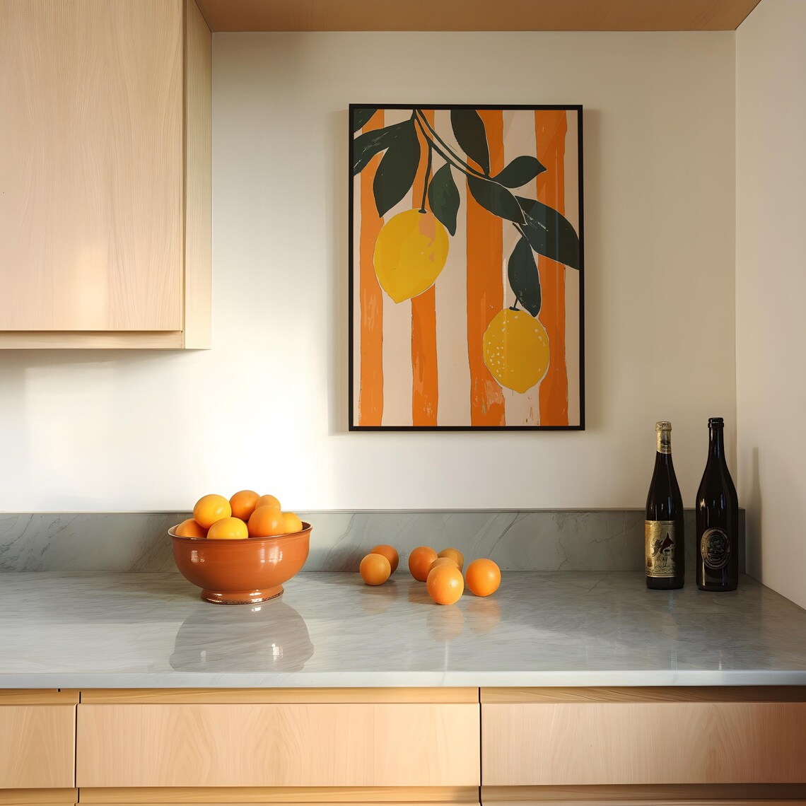 Farmhouse Kitchen Art Painting Cute Lemon Poster Lemons Wall Art Kitchen Prints Trendy Food Art Retro Kitchen Art Fruit Wall Art Decor - Image 2