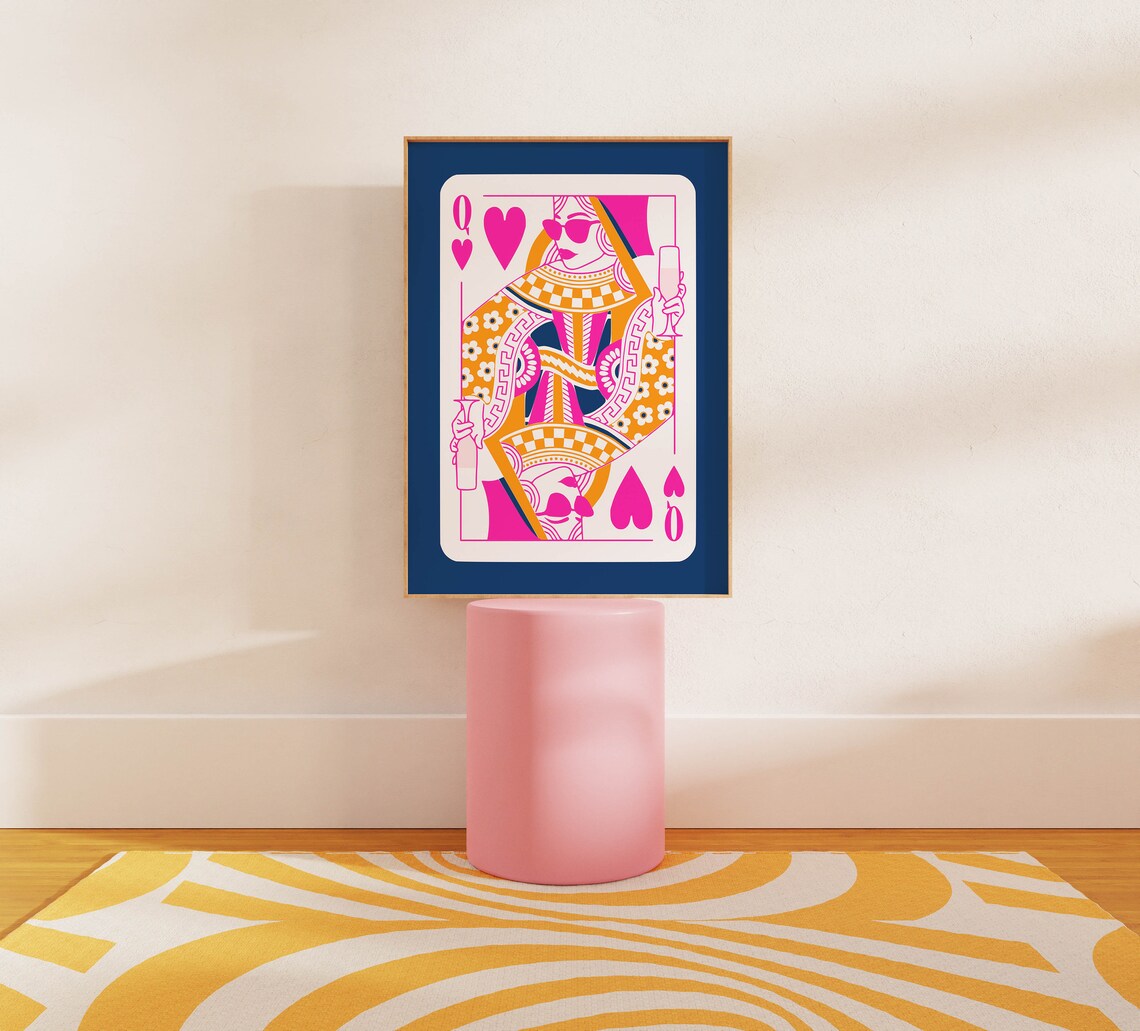 Queen Of Hearts Maximalist Retro Poster, Dorm Decor - Image 2