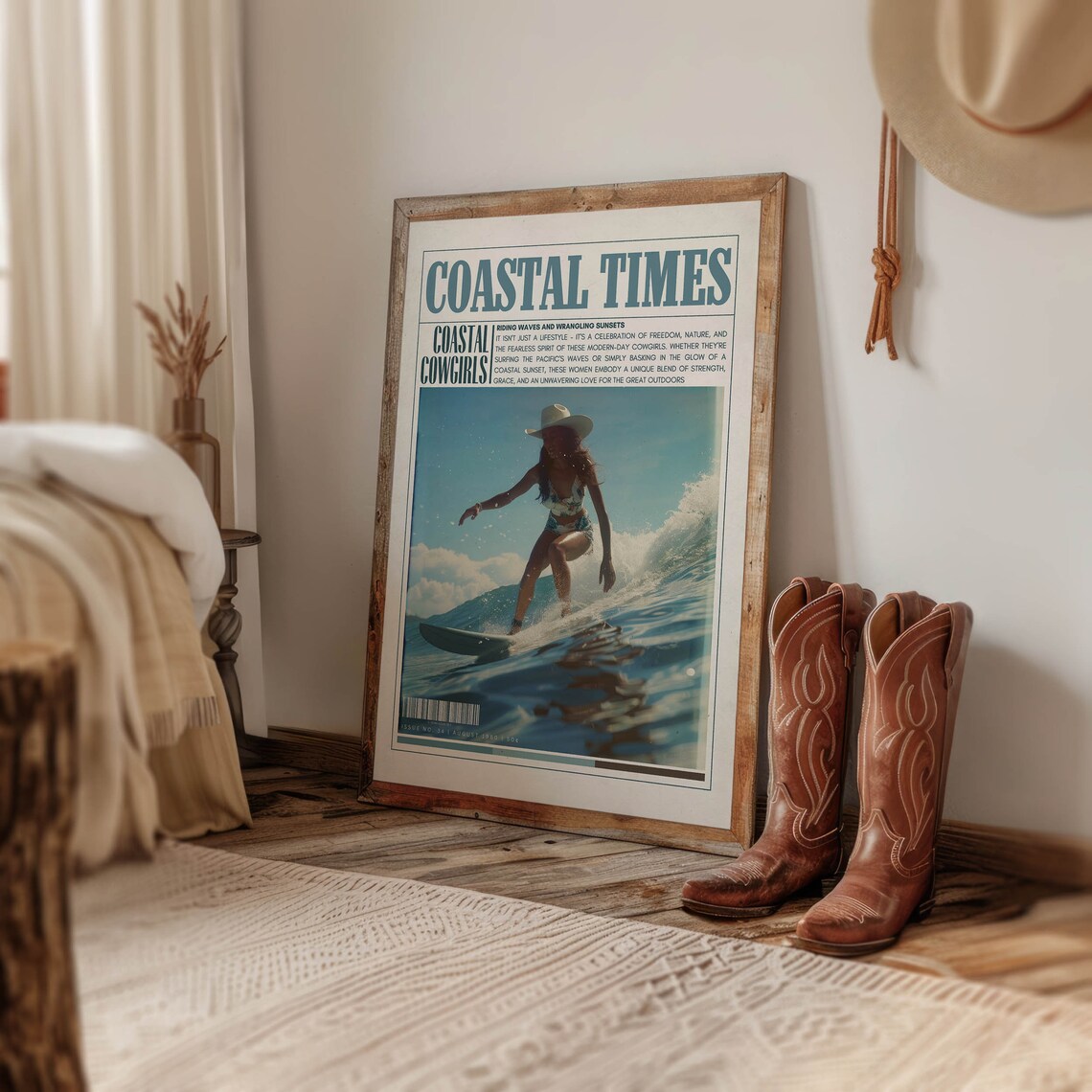 Coastal Times Coastal Cowgirls Surfing Retro Magazine Poster - Image 2