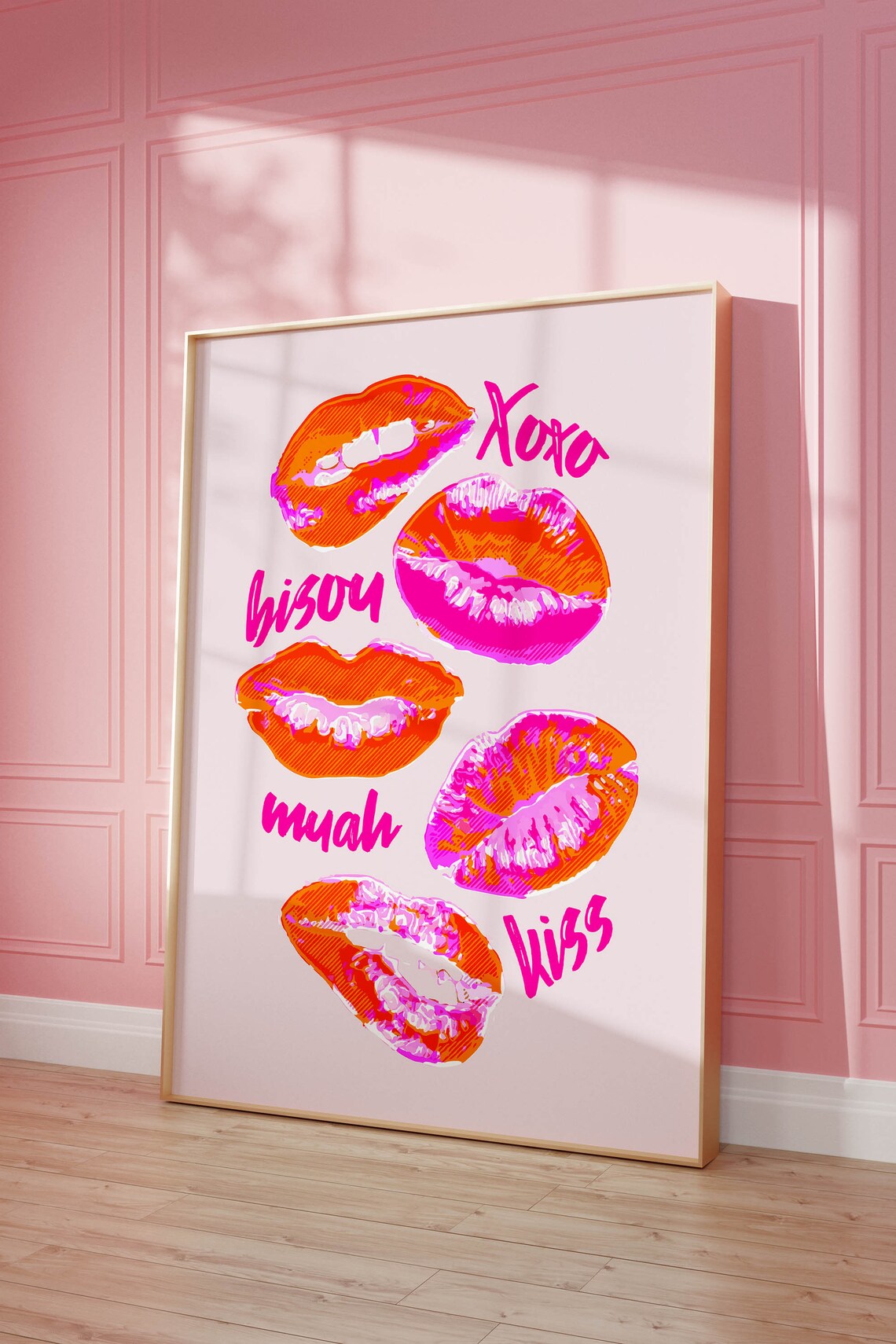 Pink and Orange Trendy Apartment Decor Poster