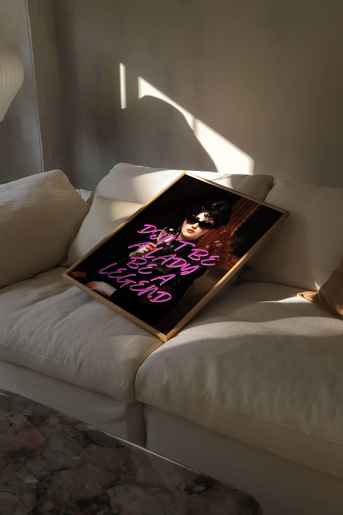 Don't Be A Lady Be A Legend Altered Vintage Champagne Lady Poster - Image 3