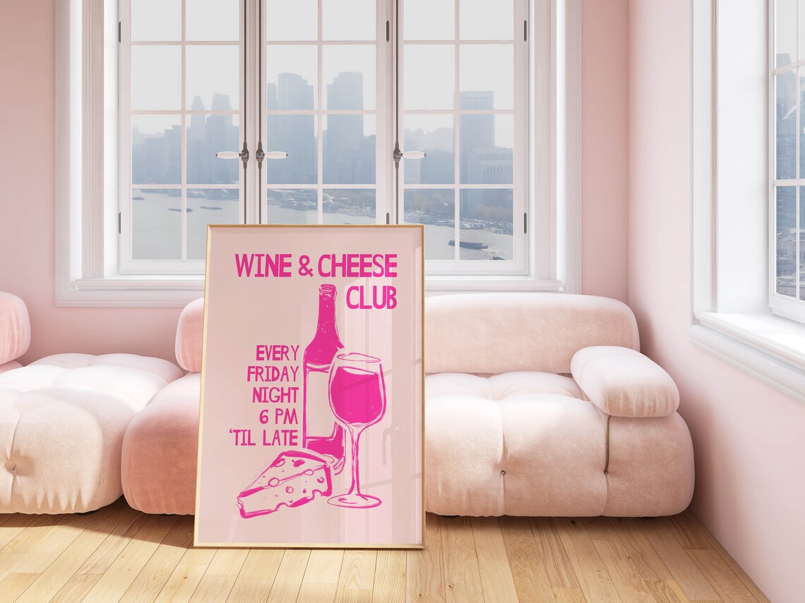 Pink Kitchen Art Poster, Trendy Apartment Decor - Image 2