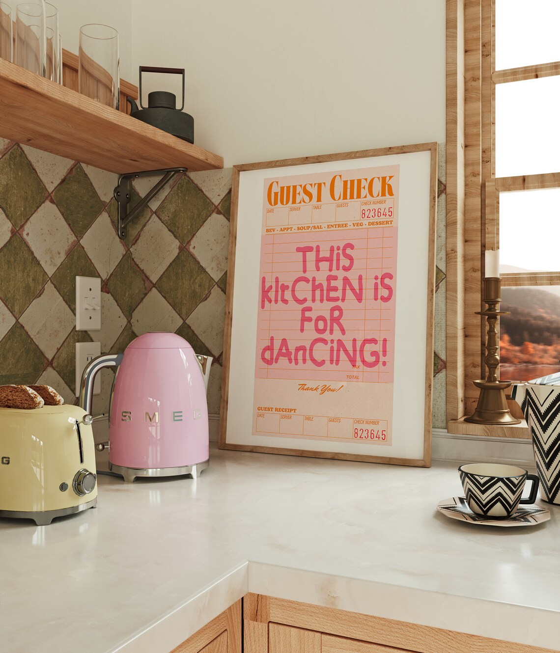 Guest Check Retro Kitchen Decor Art Print