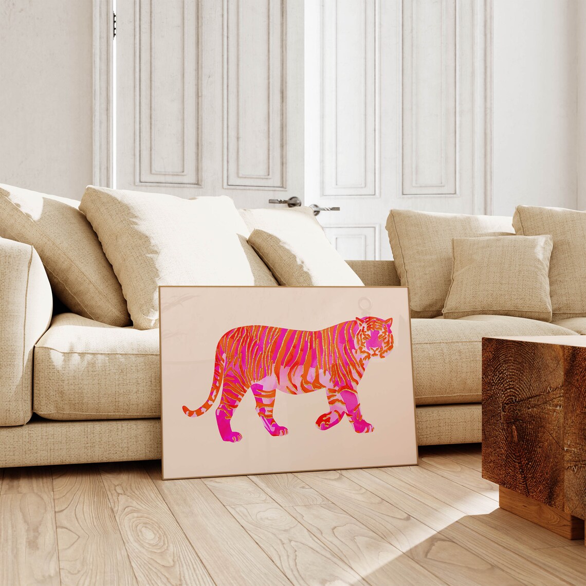 Tiger Painting, Maximalist Preppy Animal Art - Image 2