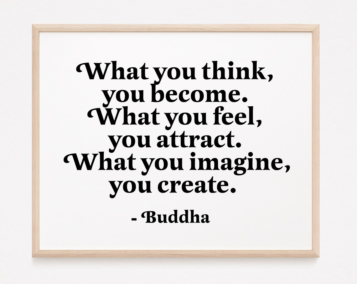 Buddha Law of Attraction Quote Art Print