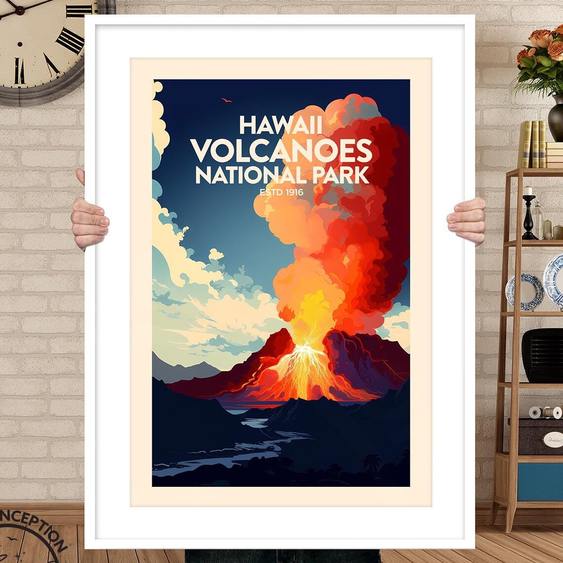 Hawaii Volcanoes National Park Travel Poster, The Big Island