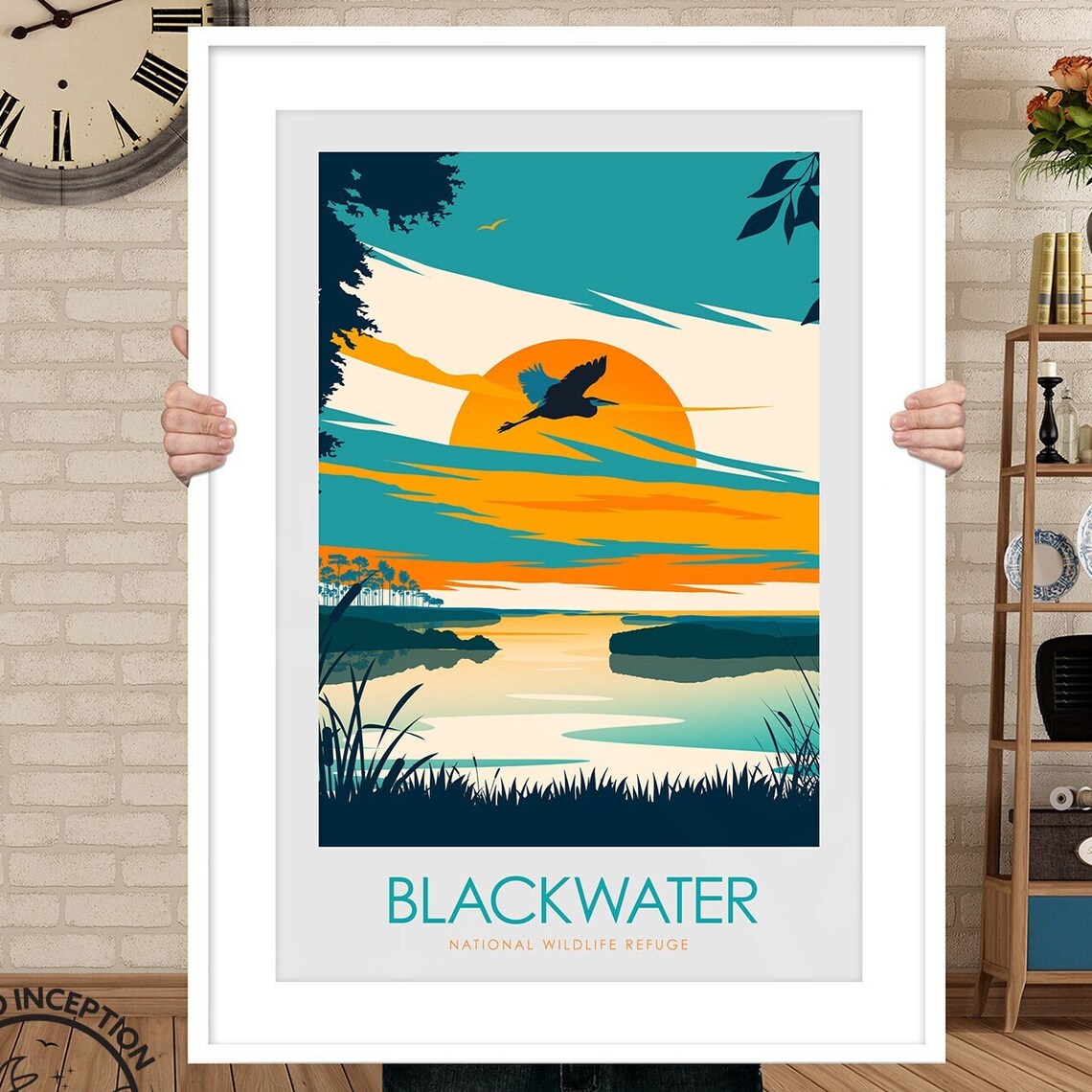 Blackwater Print National Wildlife Refuge Maryland Poster United States Travel Gift Atlantic Flyway Wildlife Art Print - Image 3
