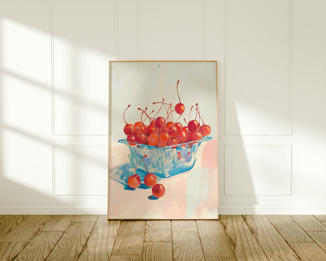 Cherries Poster, Modern Kitchen Illustration - Image 2