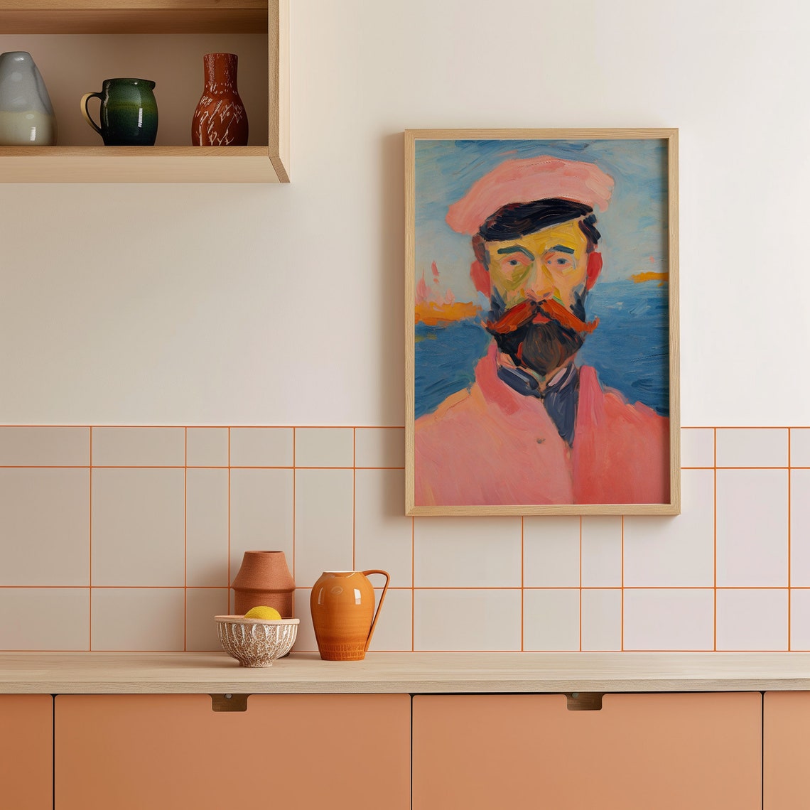 Fisherman Portrait - Modern Beach Art Print - Image 3