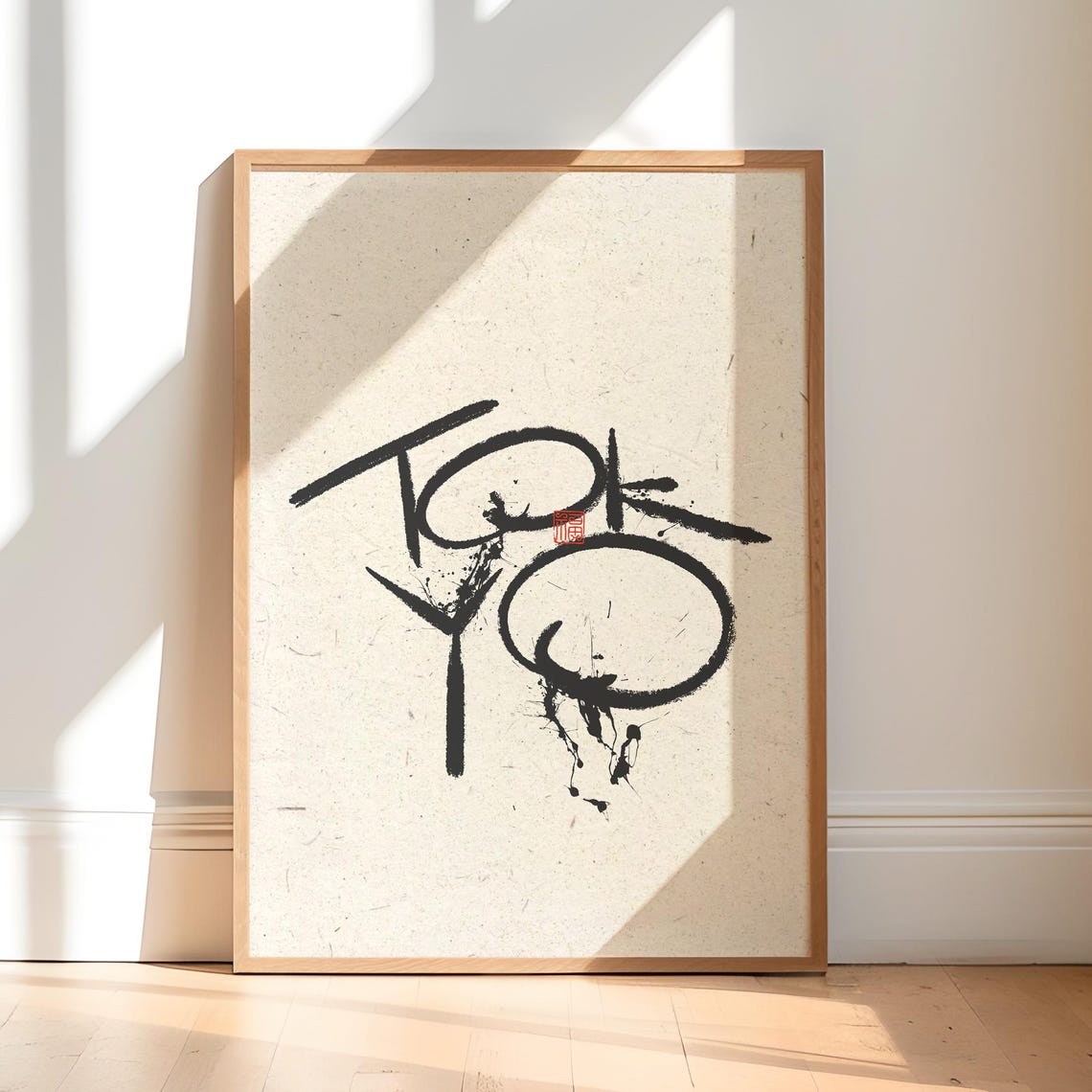 Tokyo Japan Ink Brush Stroke Calligraphy City Name Zen Poster