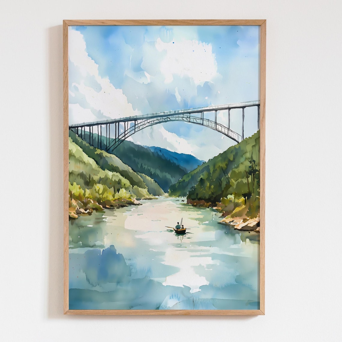 New River Gorge Bridge Watercolor Art Print