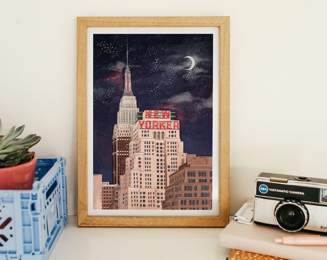 New Yorker Travel Poster, New York Art Print