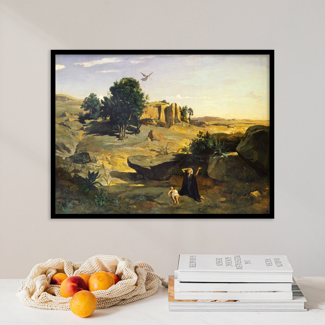 Camille Corot Hagar In The Wilderness, Vintage Poster Print