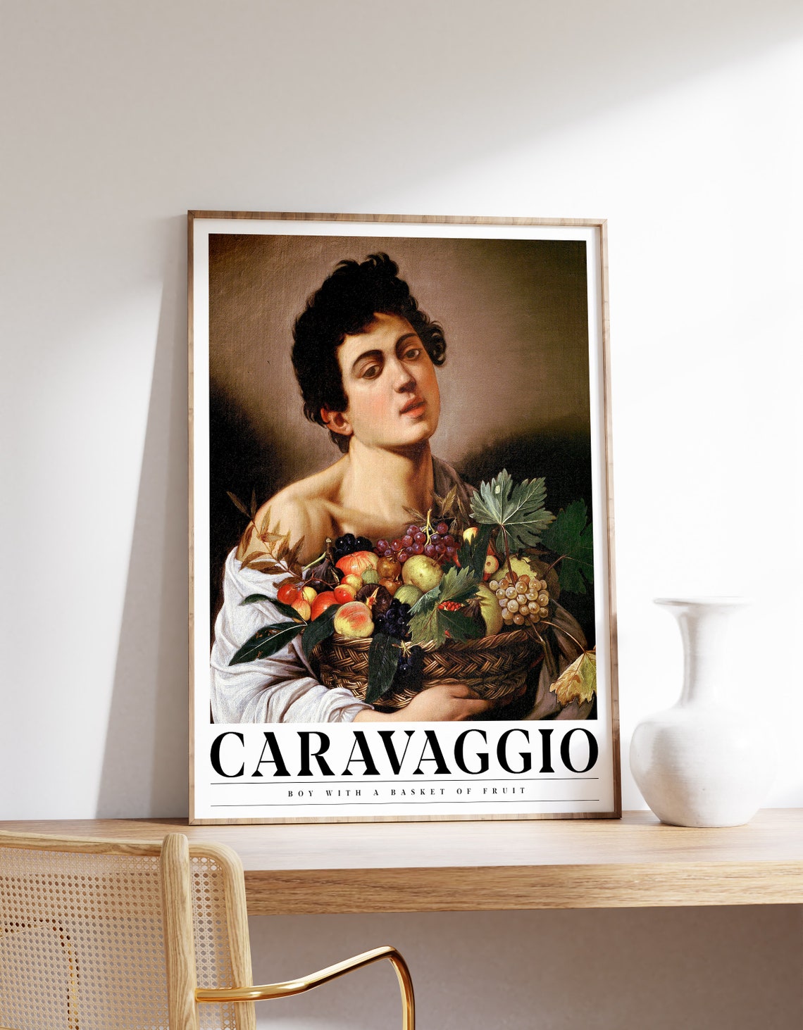 Caravaggio Boy with a Basket of Fruit Baroque Masterpiece Art Poster