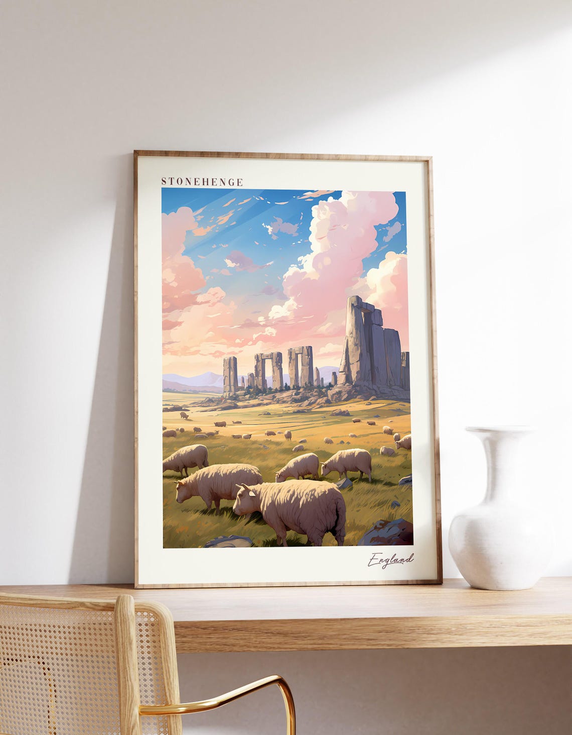 Stonehenge Travel Poster, England Decor