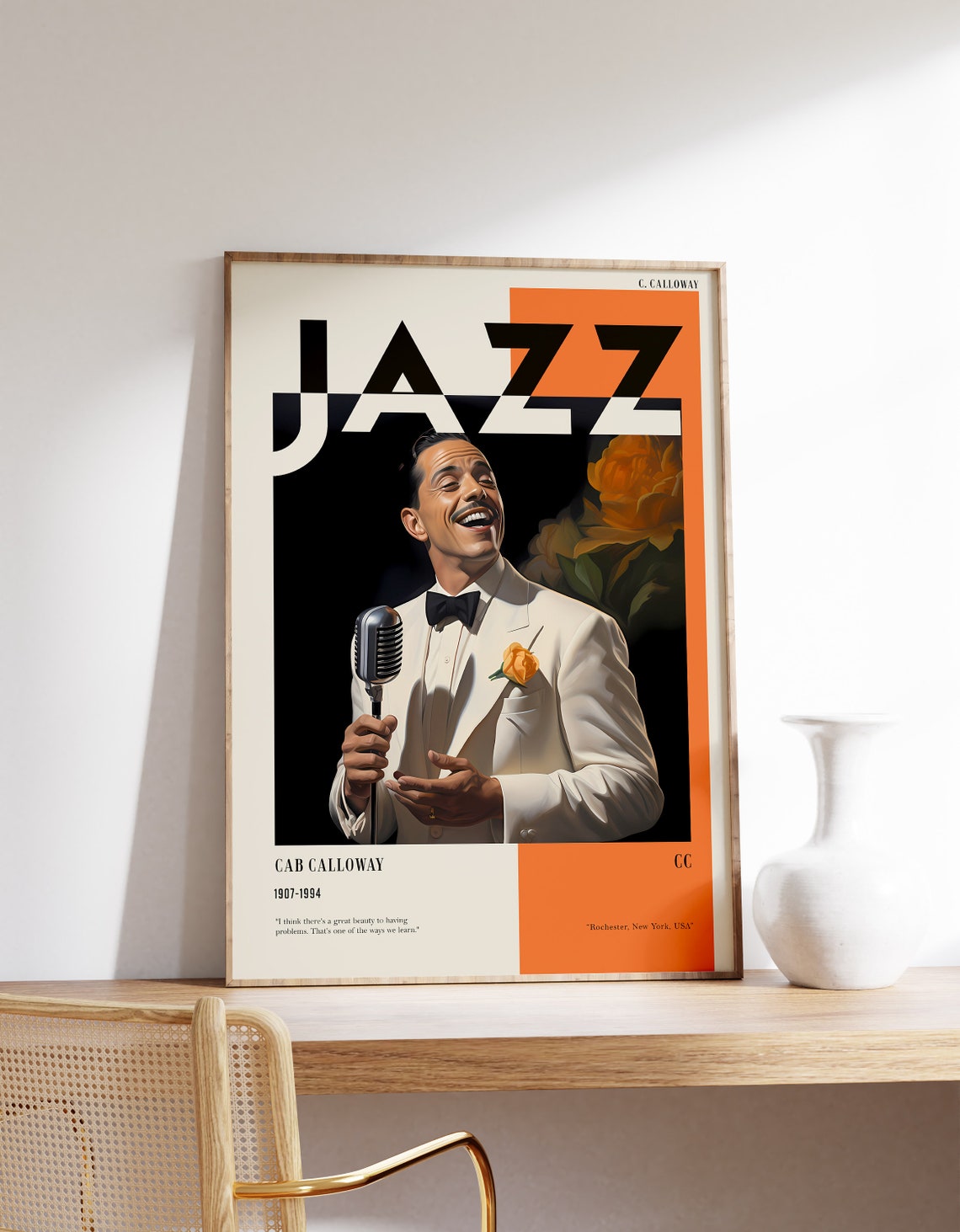 Legendary Cab Calloway JAZZ Retro Singer Microphone Portrait Poster