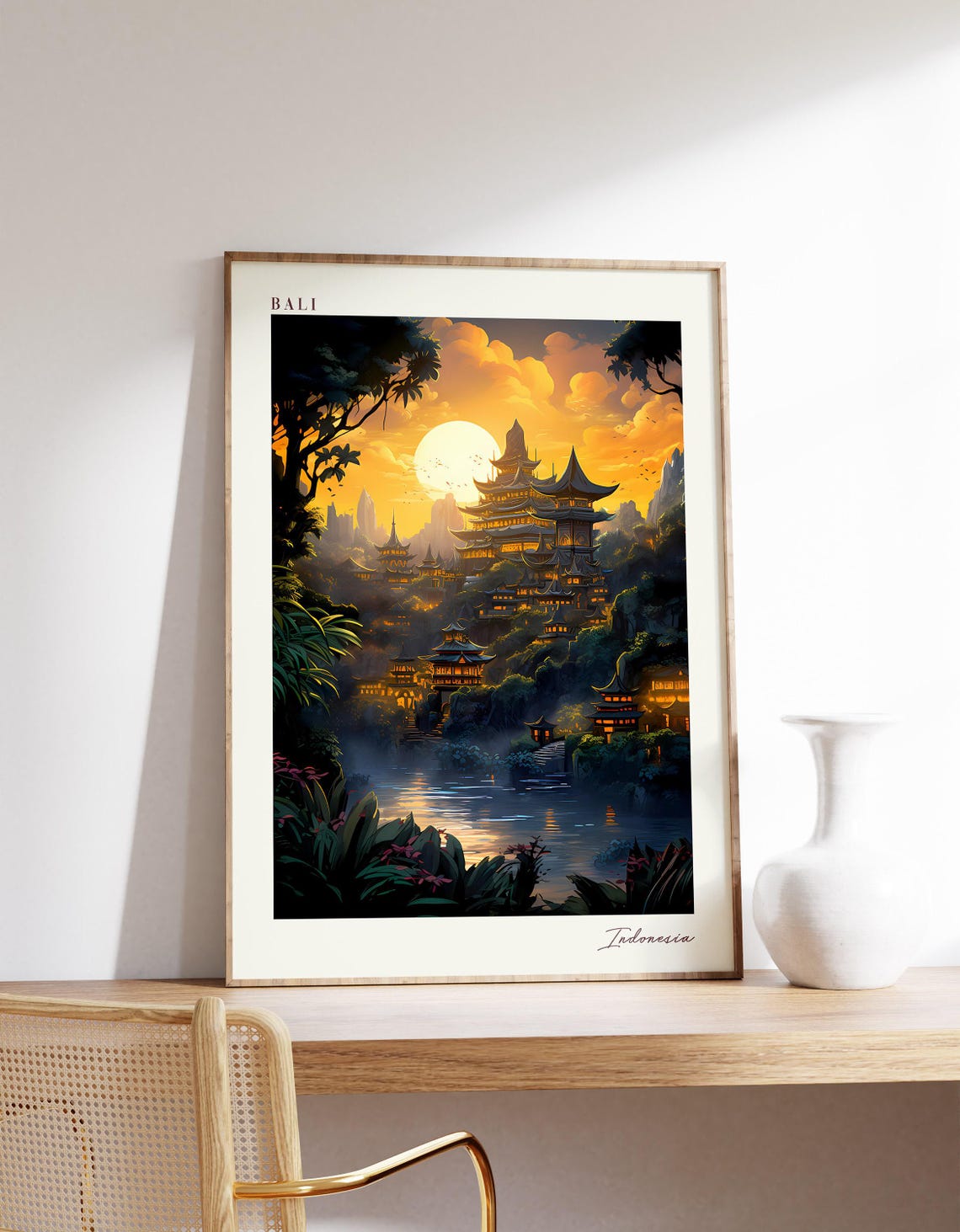 Bali Travel Poster, Indonesia Decor Print