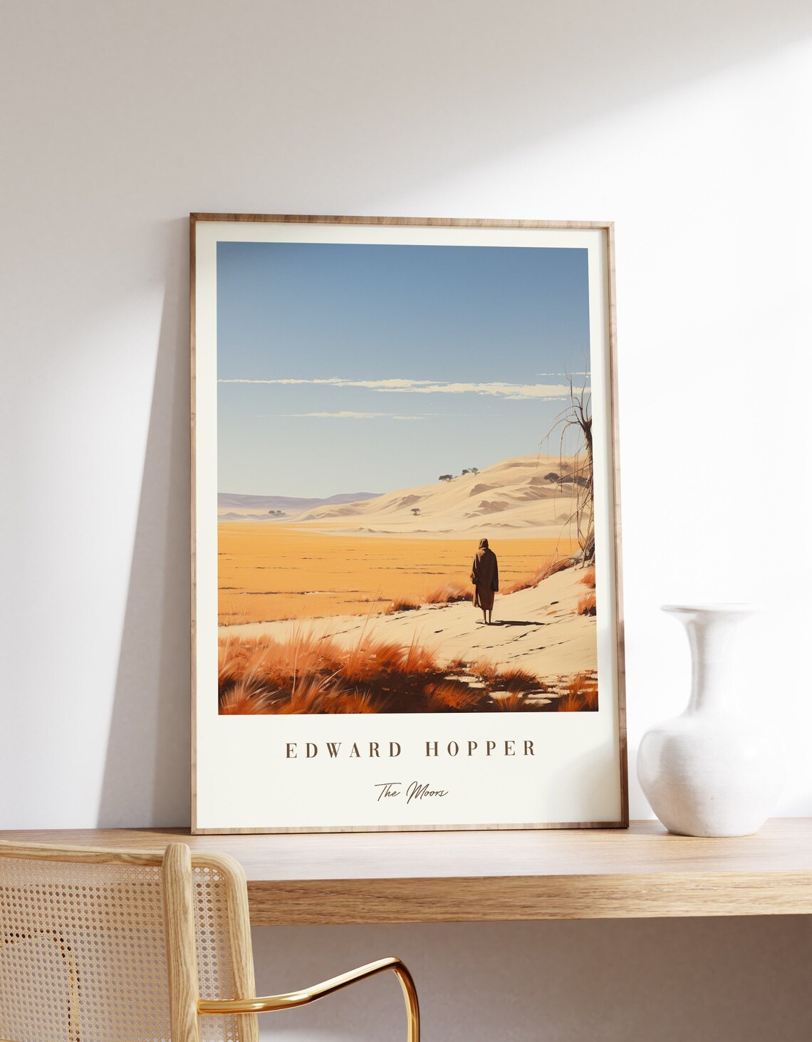 Edward Hopper Style The Moors Lone Walker Landscape Art Print
