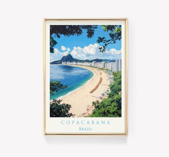 Copacabana Travel Poster Decor Brazil Print
