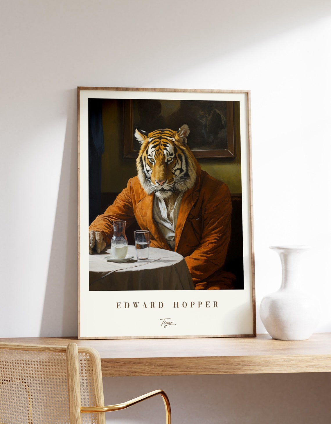 Tiger Poster Edward Hopper Vintage Modern Wall Art Antique Print Decor