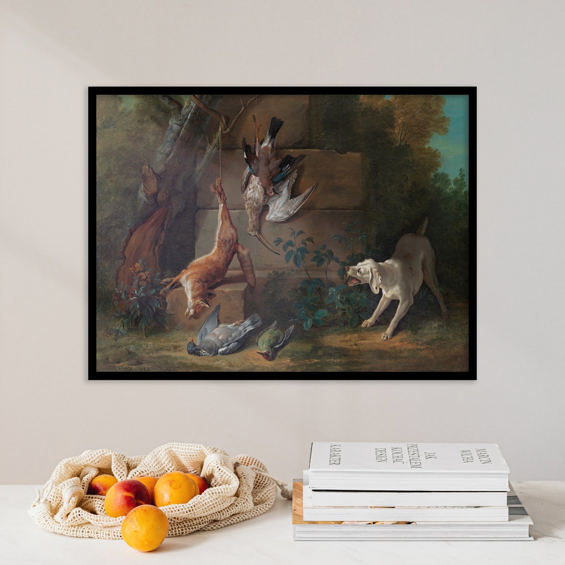 Jean Baptiste Oudry Dog Guarding Dead Game 1753 Hunting Poster