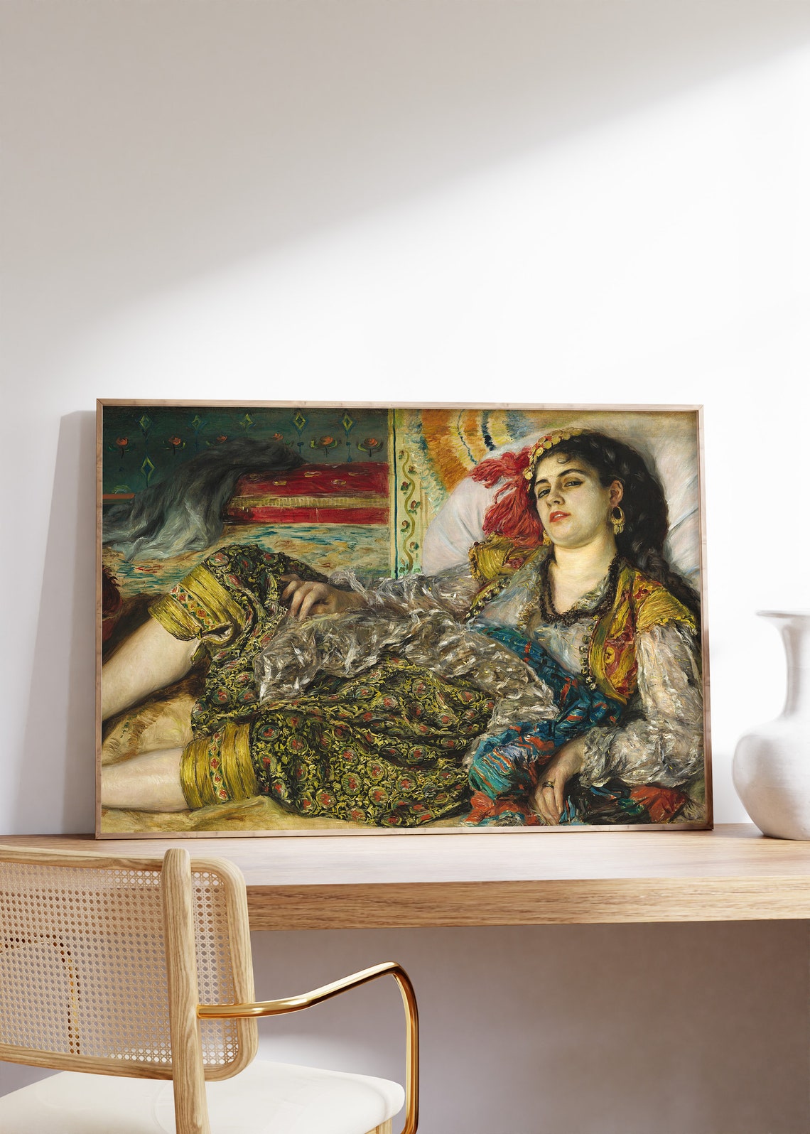 Auguste Renoir Odalisque 1870 Vintage Poster Lazy Woman Oil Painting Sleepy Portrait Print Museum Quality Wall Art Decor