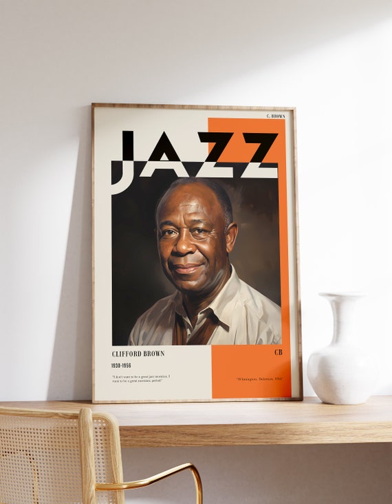 Clifford Brown Poster Musical Print Jazz Portrait Decor Art Home