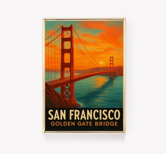 San Francisco Vintage Travel Poster, Art Print