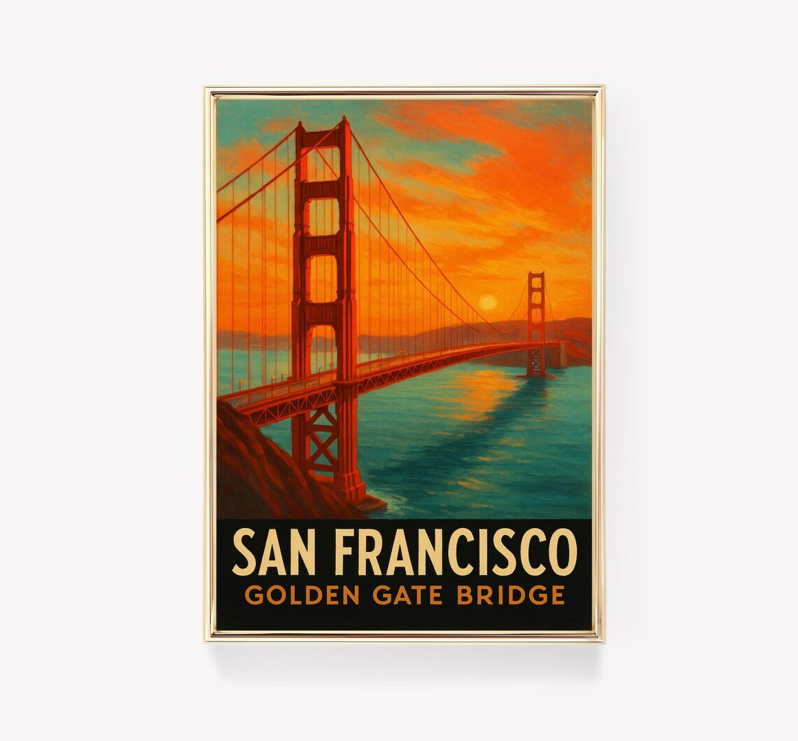 San Francisco Vintage Travel Poster, Art Print