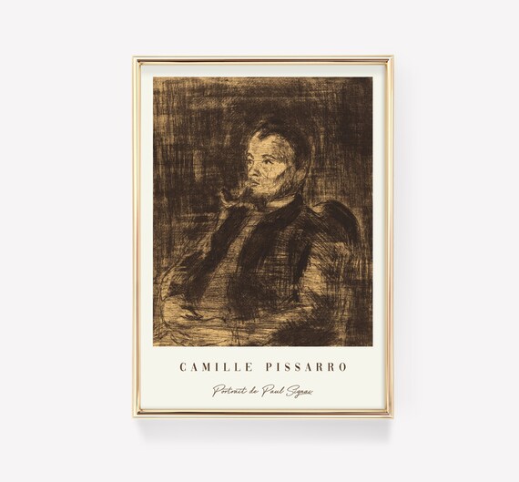 Camille Pissarro Art Print Portrait De Paul Signac Vintage Mid Century Modern Antique Painting Exhibition Poster