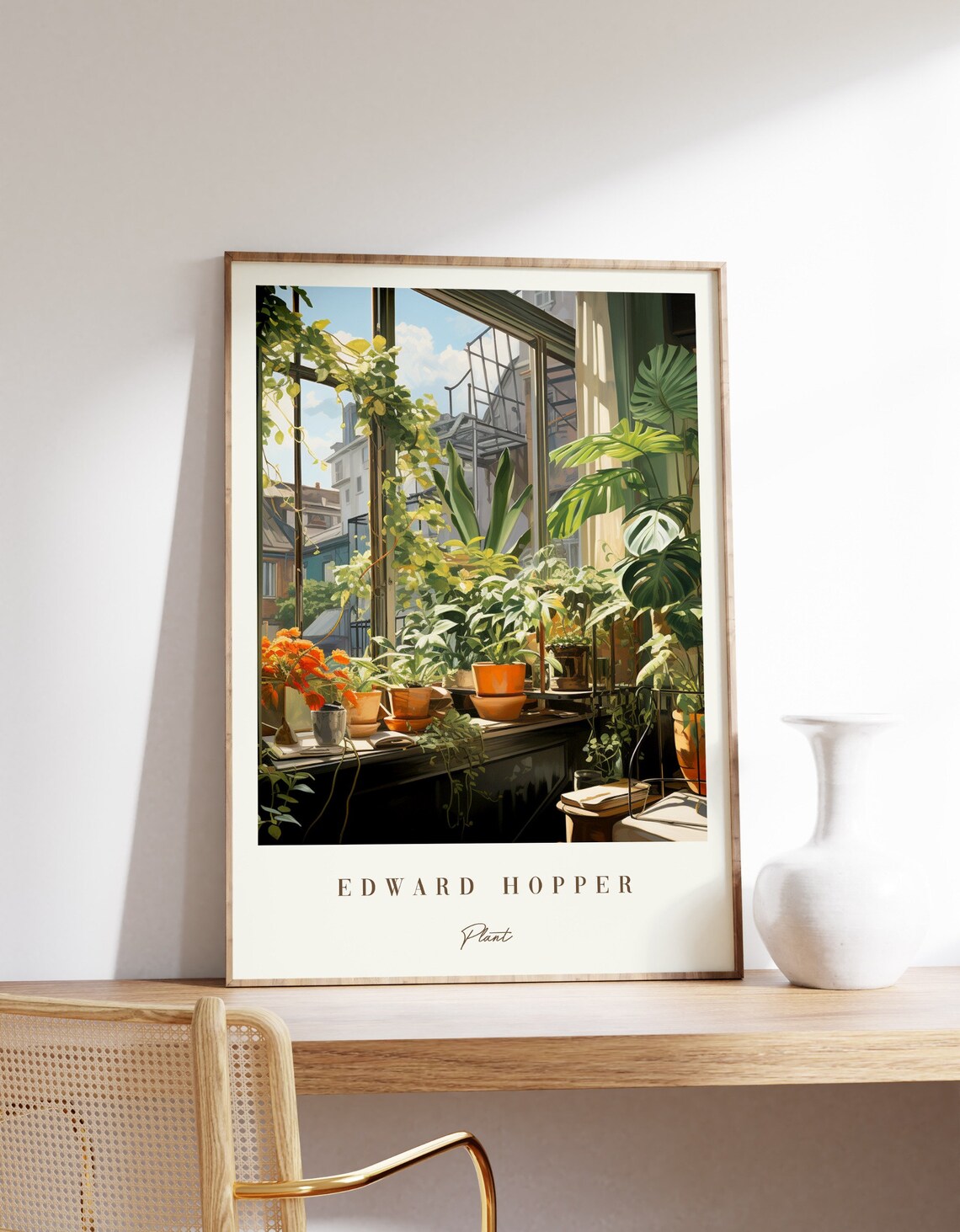 Edward Hopper Plant Poster, Vintage Art Print