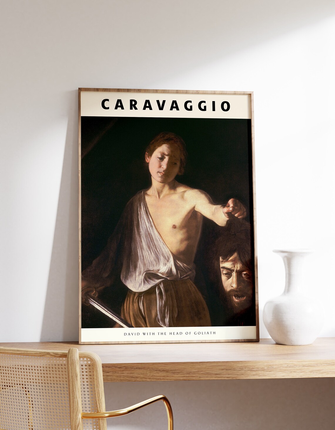 Caravaggio David With the Head of Goliath Classic Baroque Portrait Poster